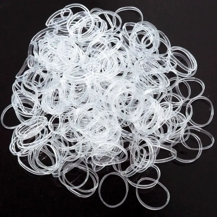 Bande de caoutchouc en Silicone transparente à haute élasticité, Mini élastiques pour cheveux transp