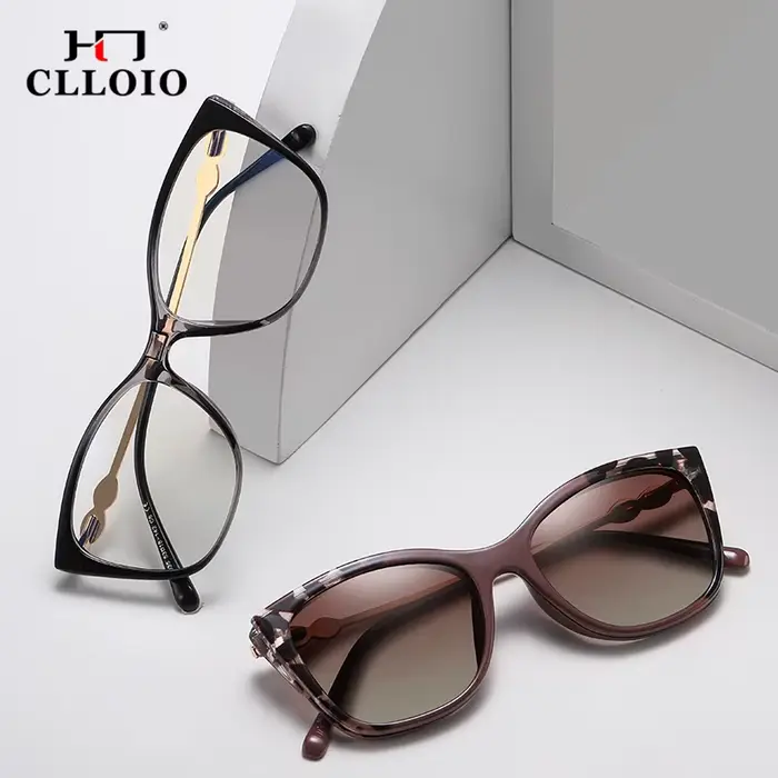 CLLOIO pince magnétique sur lunettes de myopie optique femmes conduite lunettes de soleil polarisées