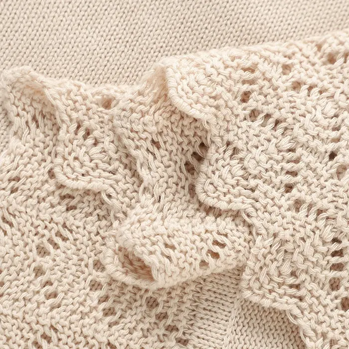 Couverture tricotée coton haute qualité enveloppe emmaillotage bébé sécurité confort naissance promenade sieste nuit hypoallergénique