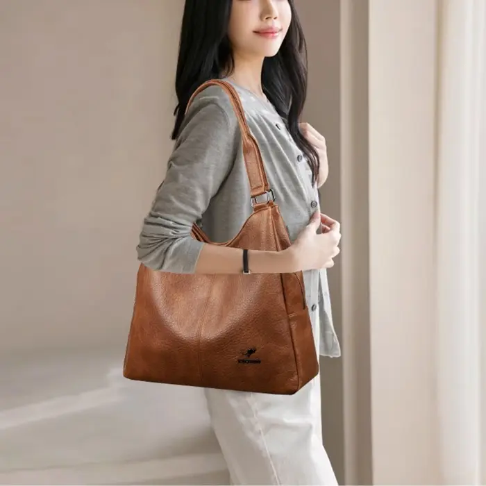 Sac fourre-tout de luxe à trois couches en cuir véritable pour femme, sac à main de créateur de qual