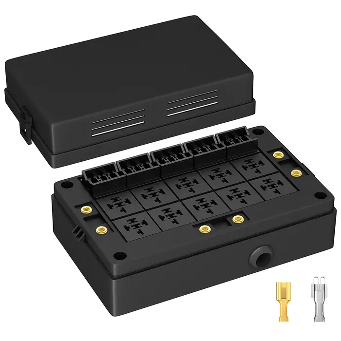Boîte de relais de voiture à 10 voies, boîte à fusibles 12V, porte-fusible à lame à 15 voies pour au
