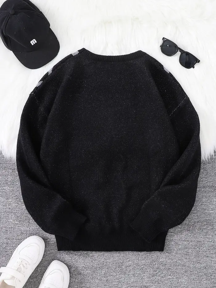 Nouveau populaire automne et hiver toile d'araignée Jacquard motif pull pull décontracté col rond tr