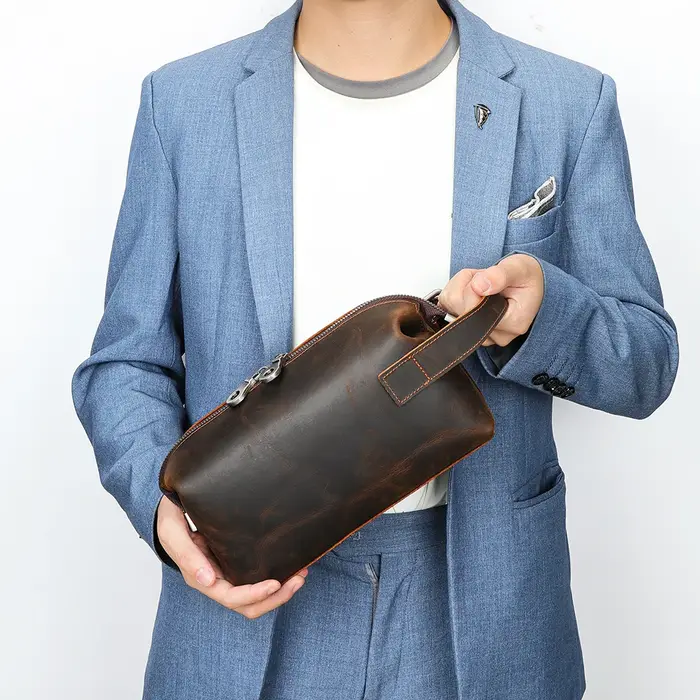 WESTAL Crazy Horse – sacs en cuir pour hommes, avec poignées, poignet de grande capacité, pochette p