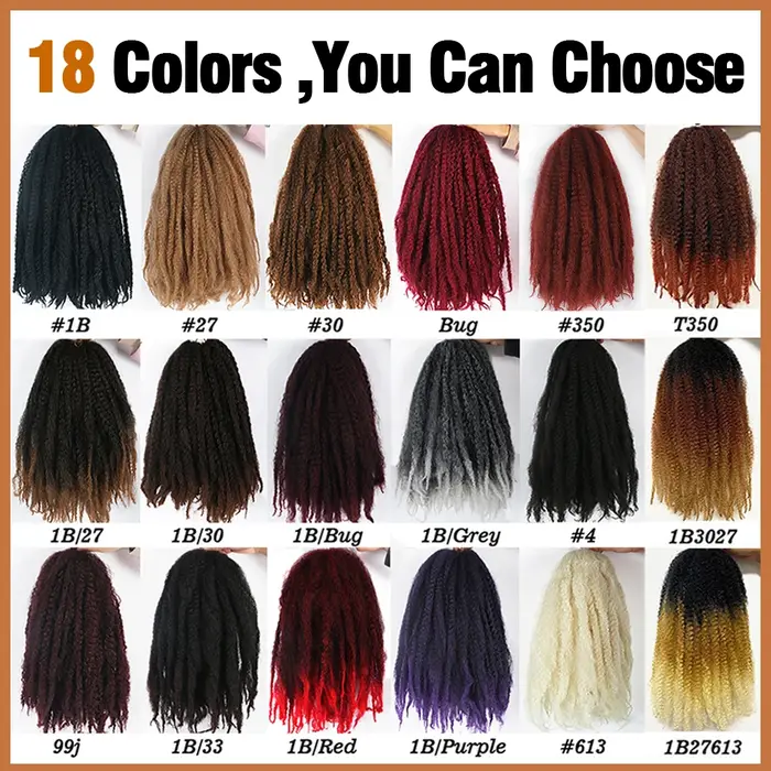 Marley Hair 18 pouces cheveux synthétiques tressés Marley Ombre noir brun blond gris 350 pour cheveu