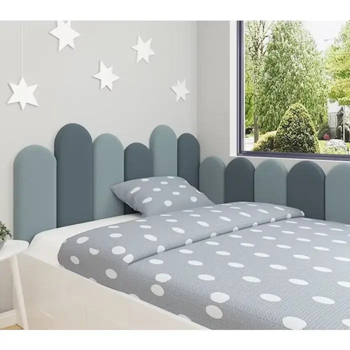 Tête de lit en bois de haute qualité avec stickers muraux auto-adhésifs pour chambre nordique élégante et confortable