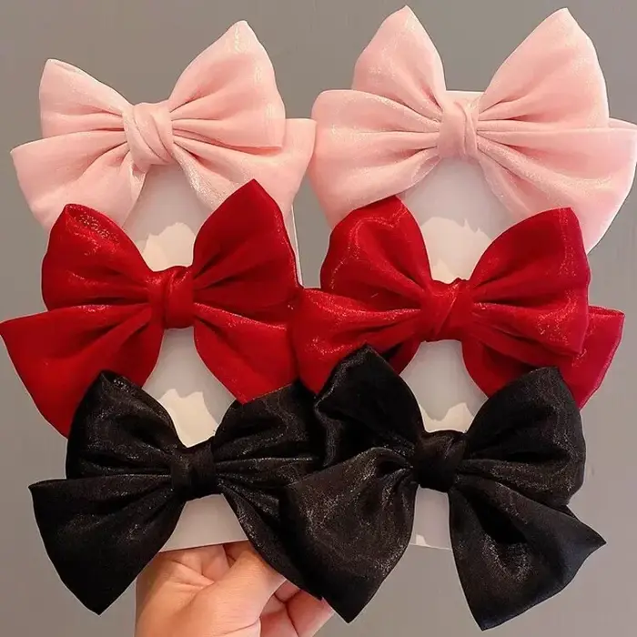 Pinces à cheveux avec nœud, 2 pièces, pinces à fleurs élégantes pour enfants et dames, ensemble épin