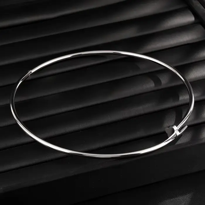 Collier ras du cou vintage en métal, chaîne lisse, bijoux gothiques pour femmes en couleur or/argent