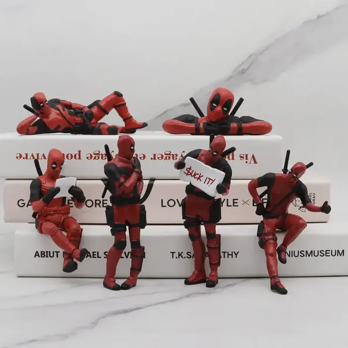 6 décoration de bureau Deadpool voiture bureau à domicile Marvel 8 cm X-MAN drôle mignon Figure modè