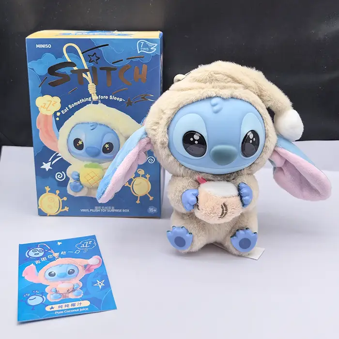 Boîte aveugle en peluche, série Stitch Eat Alething Before Sleep, pendentif, poupée mignonne, orneme