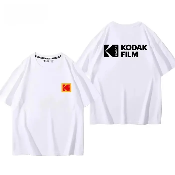 T-shirt Homme Tendance 2026 Kodak en Coton Imprimé Style Rétro pour Loisirs Décontractés et Streetwe