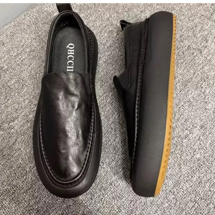 QHCCID chaussures pour hommes en cuir de vachette Vintage faites à la main confortable respirant cla