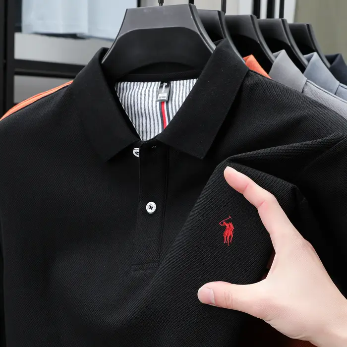 Polo d'été brodé à manches courtes pour homme, respirant et à séchage rapide, idéal pour le quotidie