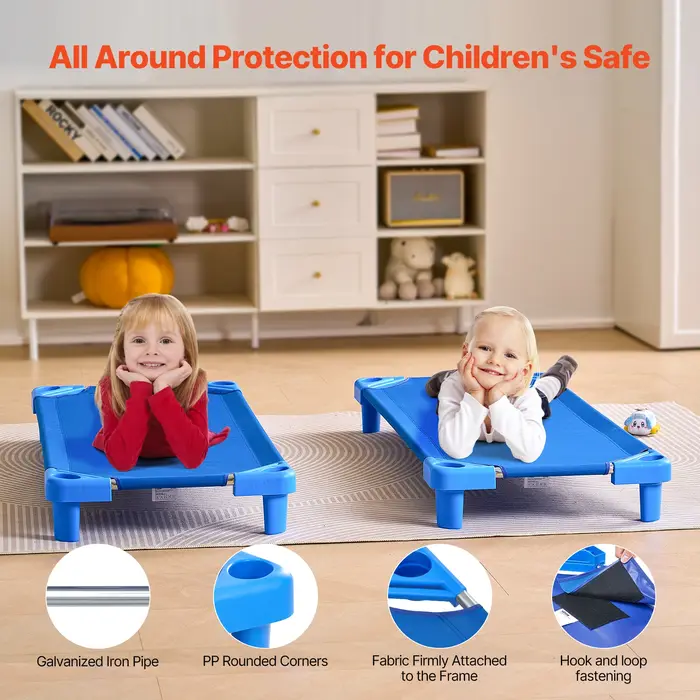 VEVOR Lit de sieste empilable pour enfant, 4 pcs, lit de couchage portable pour tout-petits, 130 x 5