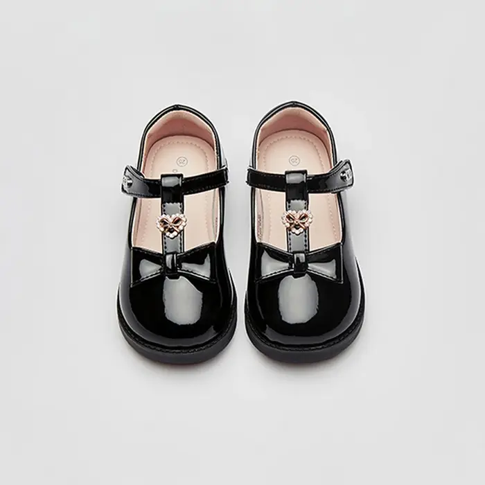 Dave Bella chaussures en cuir pour filles noir automne nouvelle Collection chaussures de princesse p