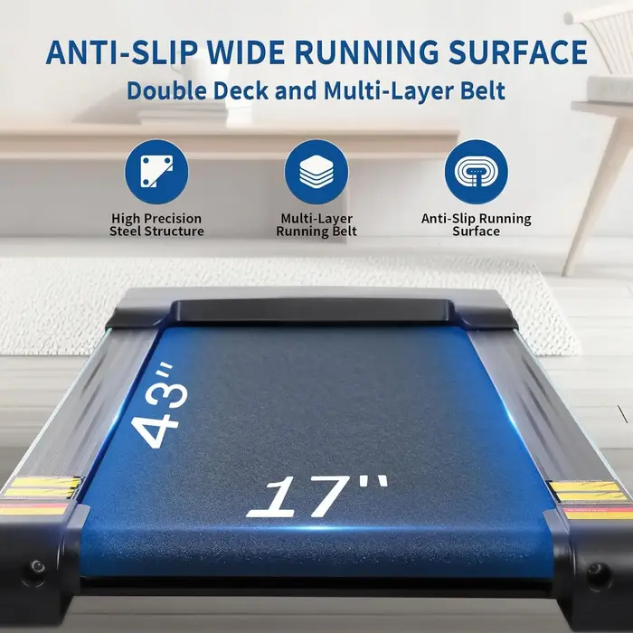 Tapis de course pliant avec inclinaison automatique, 12% pouces, 2.5 chevaux, 15 préréglages, usage 