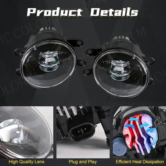 Pour Toyota antibrouillard LED Fit Corolla RAV4 Camry Yaris Prius CHR Hilux Lexus phare de voiture f