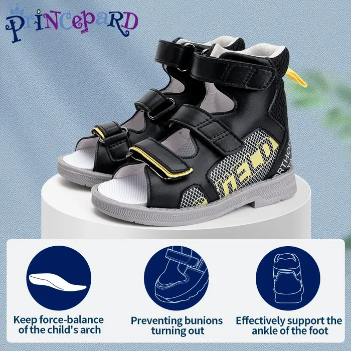 Sandales orthopédiques pour enfants avec attelle de cheville correctrice, soutien de la voûte planta