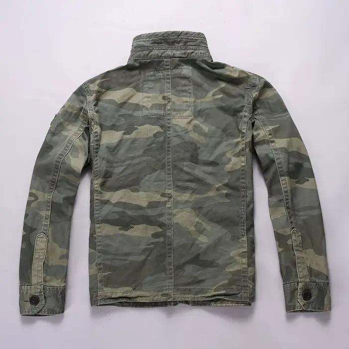 Hommes Camo Cargo veste automne poids lourd lavage coton coupe-vent veste militaire Camouflage tenue