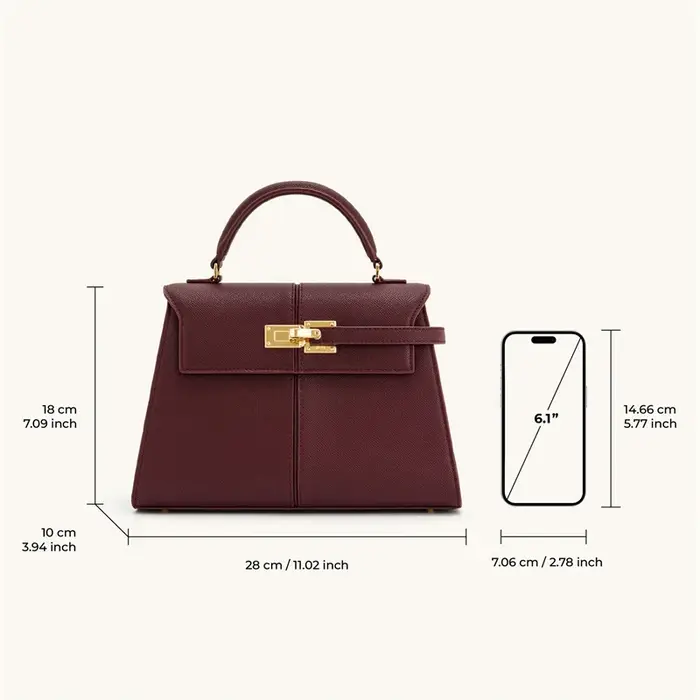 Sac à main femme JW PEI Elise, design tendance 2026, nouveau sac bordeaux, grand sac carré bandouliè