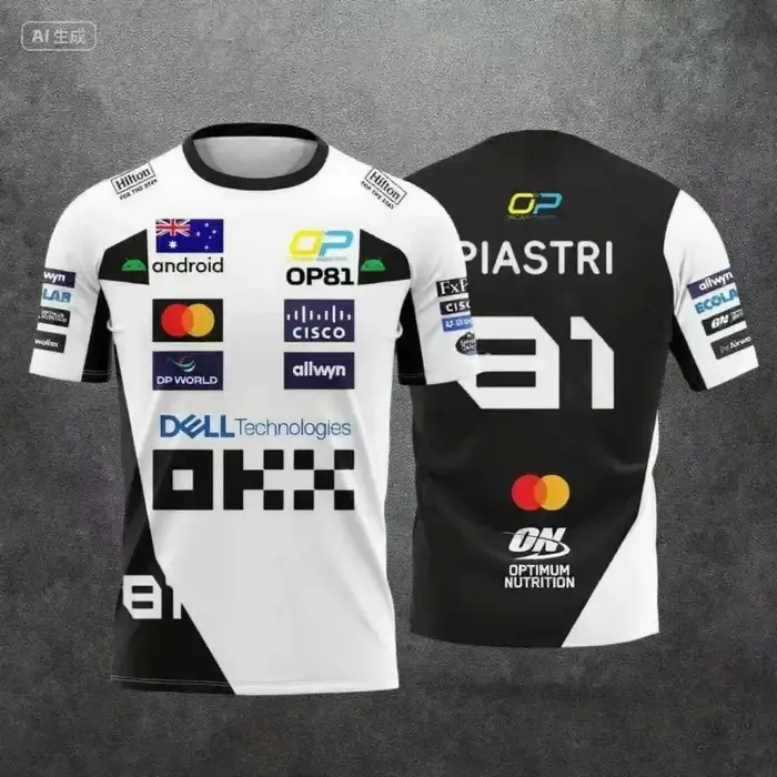 Camiseta McLaren Racing Lando Norris |   Vêtements de sport respirants édition 2026 NO.4 |   Top à m