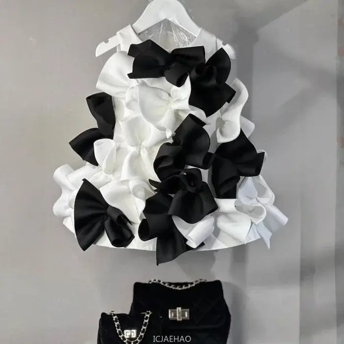 Vêtements pour adolescentes, robe de mariée à fleurs pour enfants, Costume avec nœud Simple, tenue d