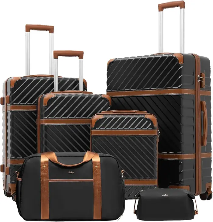 Valise rigide Coolife TSA serrure spinner roues télescopique - Bagage à main PC voyage