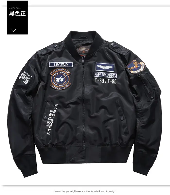 Hommes printemps tactique armée MA-1 vol Bomber veste mâle Baseball collège pilote Air Force automne