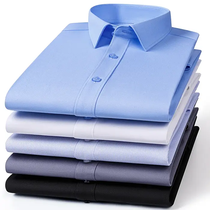 Chemises en fibre de bambou pour hommes, manches longues, printemps, anti-froissement, formelles, do