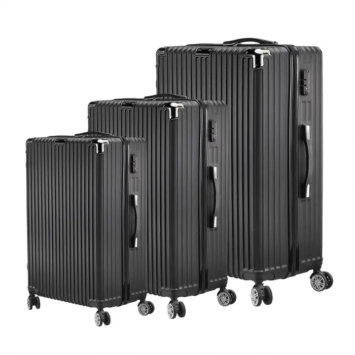 Ensemble de bagages 3 pièces, valises 20 "24" 28 ", coque rigide ABS, 4 roulettes pivotantes silenci