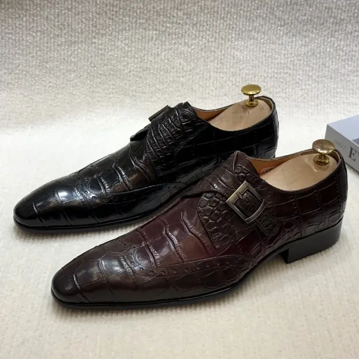 FELIX CHU mocassins formels à enfiler en cuir véritable pour hommes