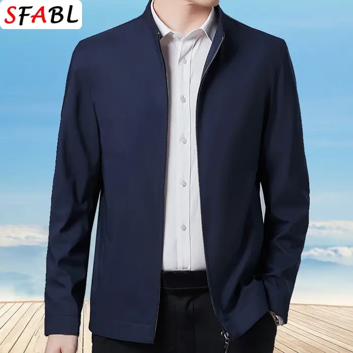 Veste pour homme de qualité solide, blazer décontracté de luxe pour homme, veste à fermeture éclair,