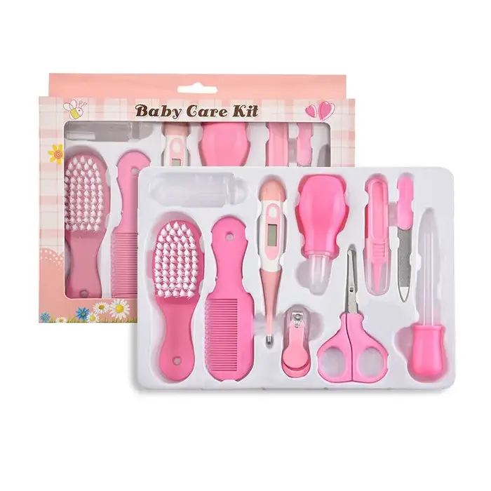 Kit de soins de santé pour bébé, 10 pièces/ensemble, pour enfants, ongles, cheveux, thermomètre, bro