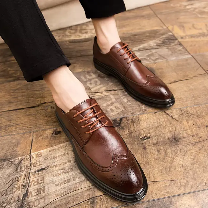 Chaussures en cuir formelles pour hommes, chaussures de bureau et de soirée, chaussures classiques b