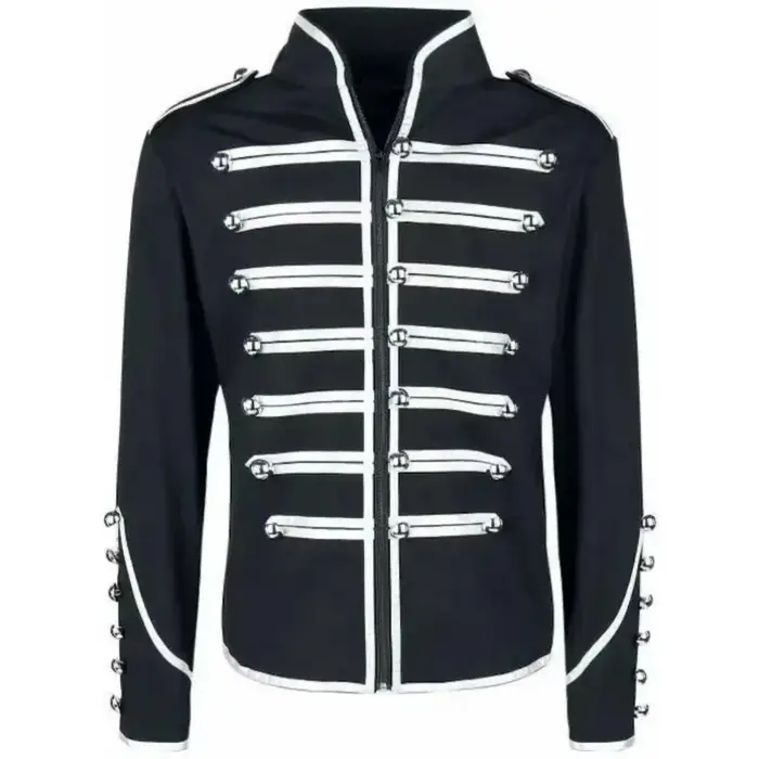 Vestes militaires gothiques pour hommes, Steampunk, veste vintage médiévale, redingote rock à col mo