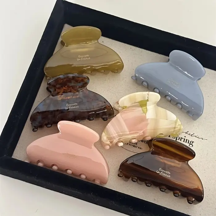 Pince à cheveux élégante en acétate, taille moyenne, douce, pince requin, accessoires pour cheveux p