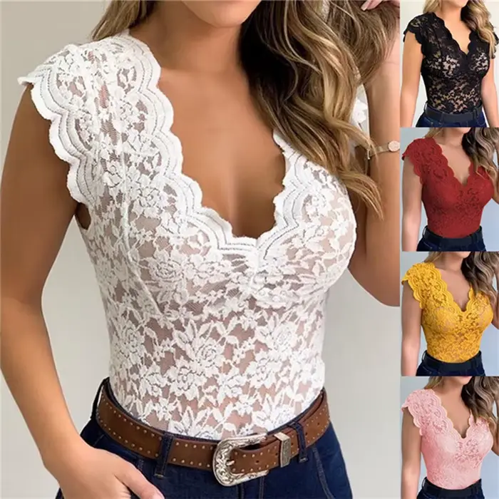 Femmes été Sexy dentelle Crochet Cardigan décontracté couleur unie hauts femme tendance dentelle évi