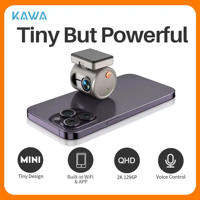 Mini caméra de tableau de bord 2K pour voiture DVR Dash Cam KAWA MINI 3 enregistreur vidéo commande 
