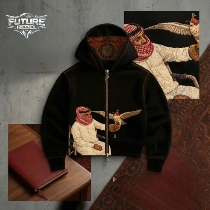 Sweat-shirt à capuche unisexe avec imprimé Desert Eagle Y2K, streetwear, motif brodé, culture Haraju