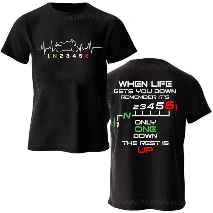 T-shirt graphique Heartbeat pour hommes, vêtements de motard, équipement de moto, décontracté, respi