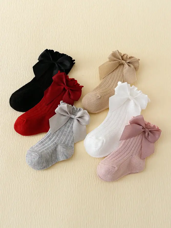 6 paires de chaussettes à bouche bulle en dentelle Rowan Bow pour bébé