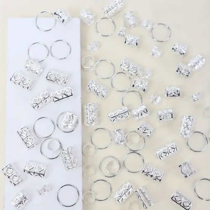 80 pièces anneau de cheveux creux bricolage style de cheveux accessoires de cheveux Loc bijoux de ch