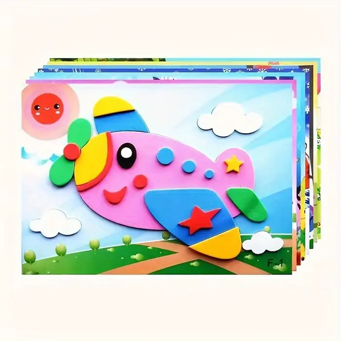 Ensemble d'autocollants 3D en mousse EVA, 10 pièces, autocollant de peinture pour l'apprentissage de