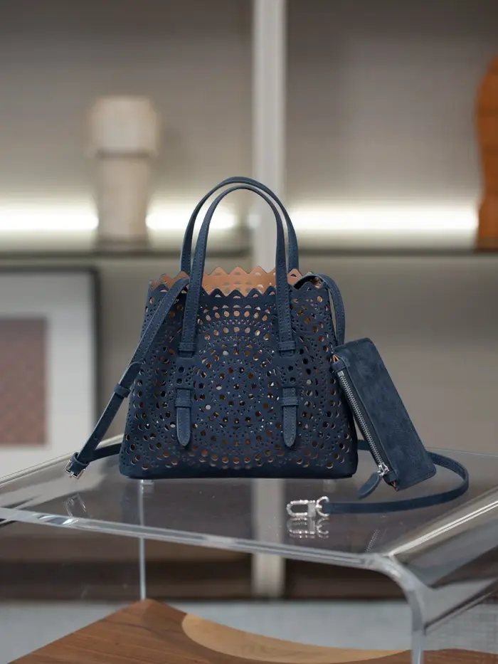 Nouveau sac de Shopping fourre-tout en cuir avancé vague évider panier rétro daim sac incliné à band