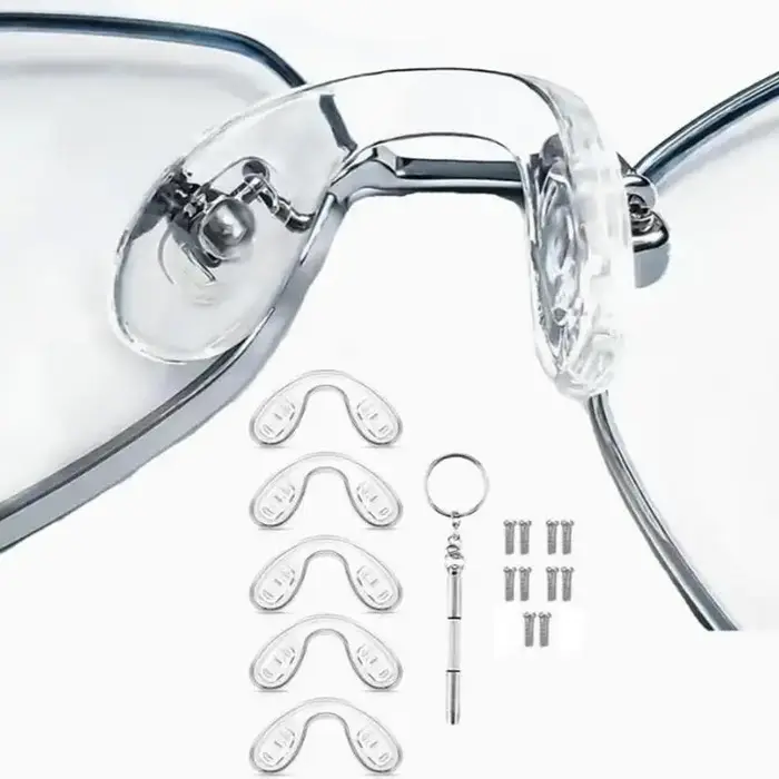 Plaquettes nasales confortables en Silicone en forme de U, Kits de réparation pour lunettes, accesso