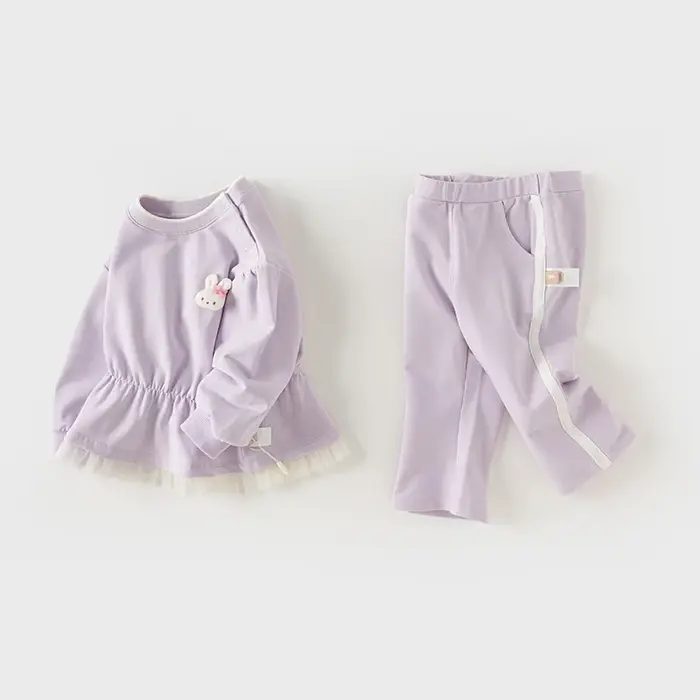 Dave Bella enfants costume 2025 nouveau printemps filles deux pièces ensemble jupe haut pantalon éva
