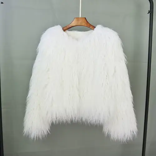Manteaux de fourrure pour femmes, haut à la mode, manteau en fausse fourrure rose, élégant, épais et