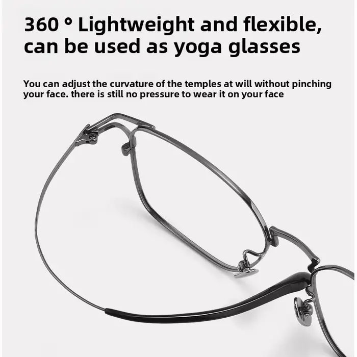 Lunettes d'affaires en titane pour hommes, monture complète géométrique XXL – Conception professionn