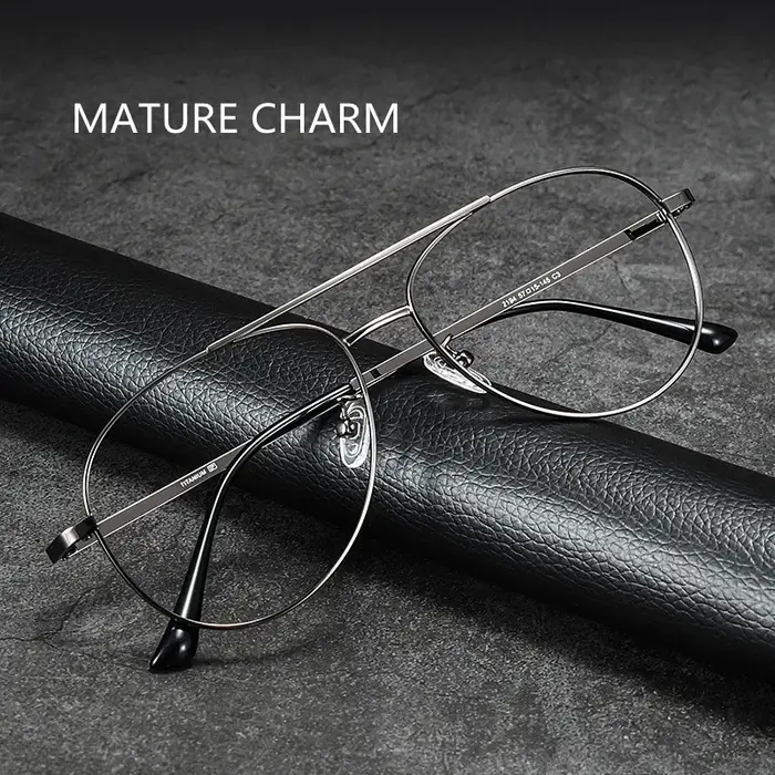 Monture de lunettes super légère en titane pur pour hommes, lunettes de pilote, lunettes décoratives