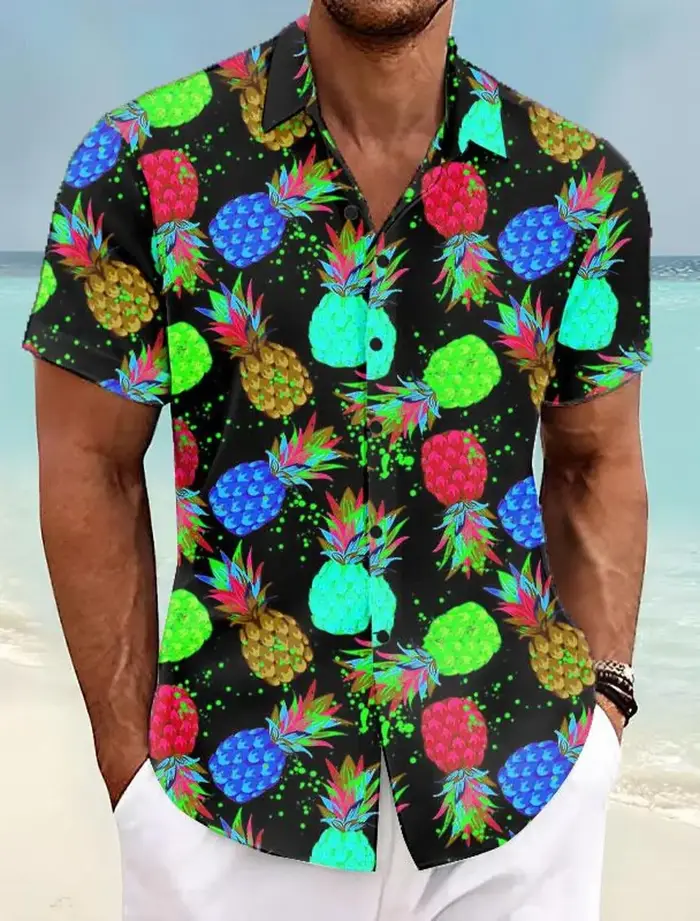 Chemise d'été Aloha pour hommes, ananas Tropical, décontractée, vacances, printemps, couverture, man