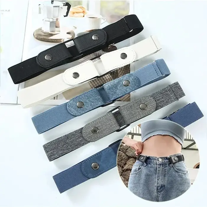 Ceinture extensible réglable sans boucle ceinture Invisible pour femmes hommes jean facile à porter 